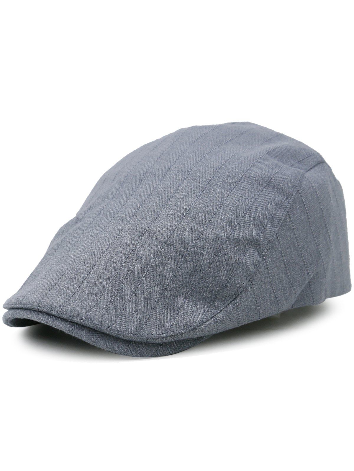 

Outdoor Stripe Pattern Embellished Adjustable Newsboy Hat, Gray