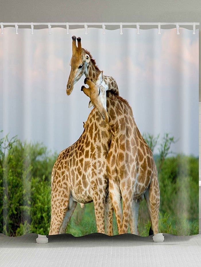 

Giraffe Print Waterproof Bath Curtain