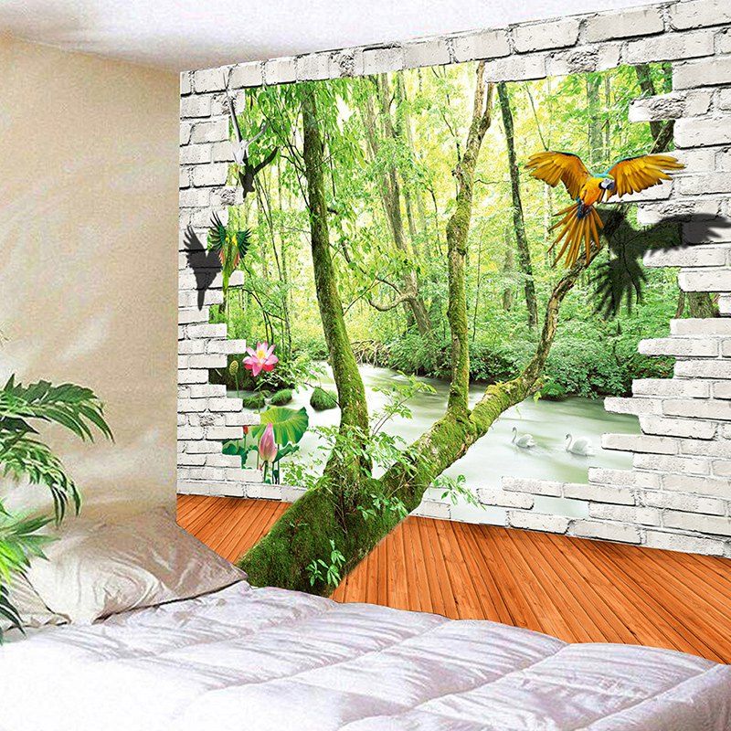 

Wall landscape Print Wall Tapestry, Green