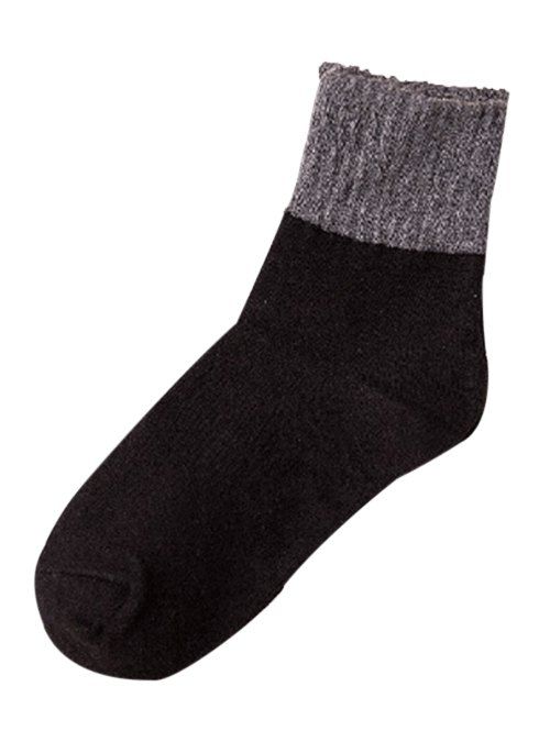 

Pair of Color Splice Pattern Crew Socks, Black