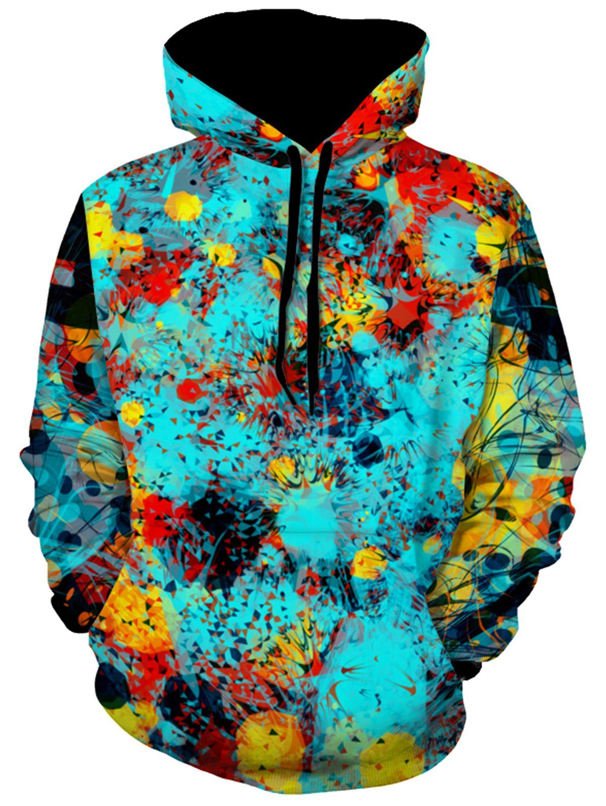 

3D Digital Print Trippy Pullover Hoodie, Colormix