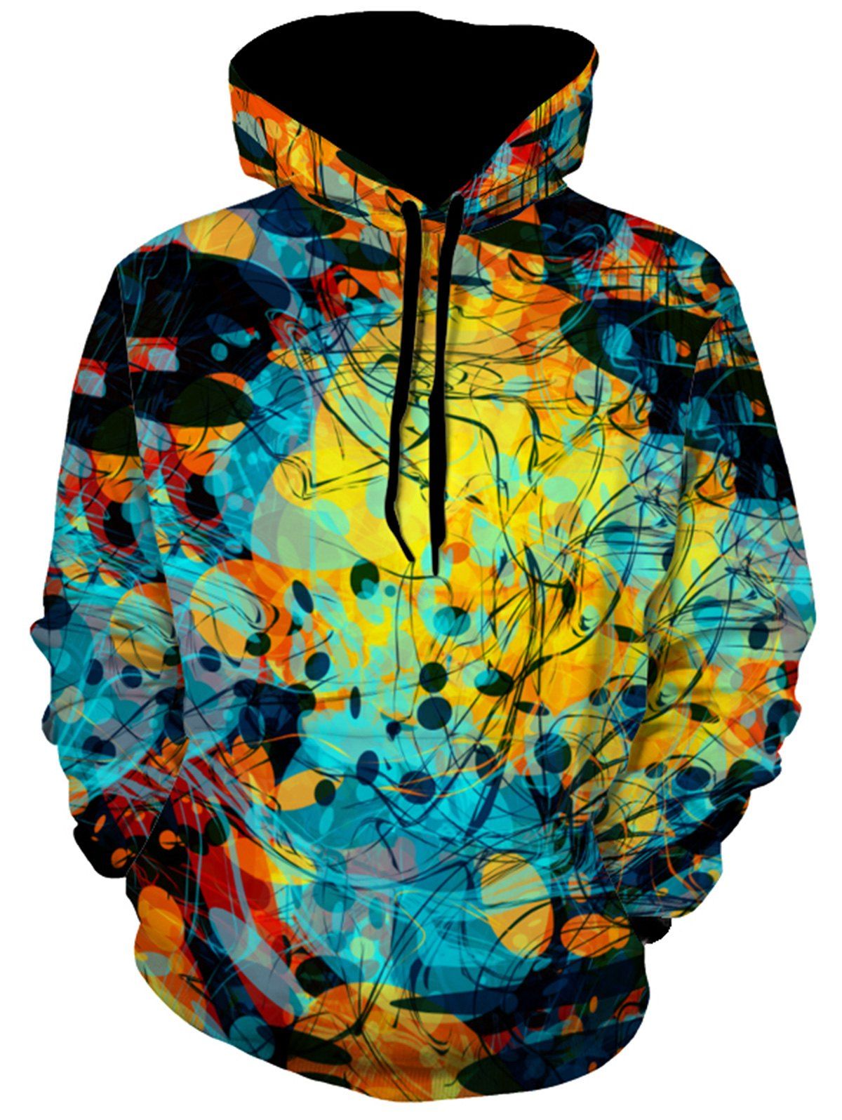 

3D Abstract Trippy Pullover Hoodie, Colormix