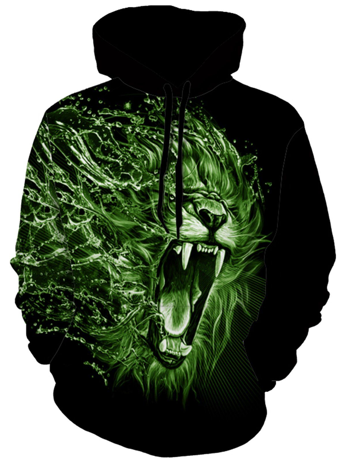 

Pullover 3D Monster Lion Print Hoodie, Colormix