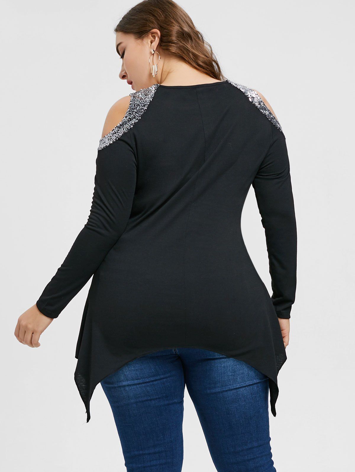 plus size cold shoulder tops uk