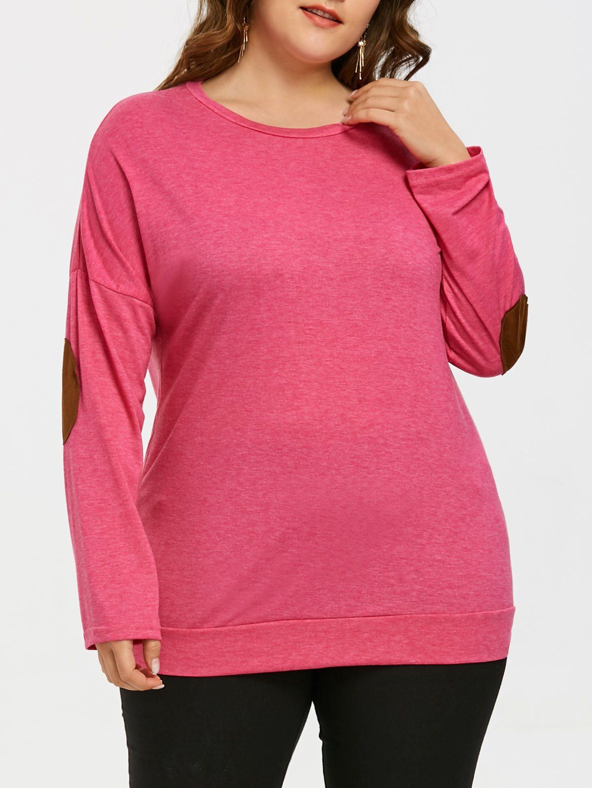 

Elbow Patch Drop Shoulder Plus Size T-shirt, Lake