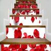 Autocollants d'Escaliers Colorés Motif Roses pour Saint Valentin - Rose Rouge 100*18CM*6PCS