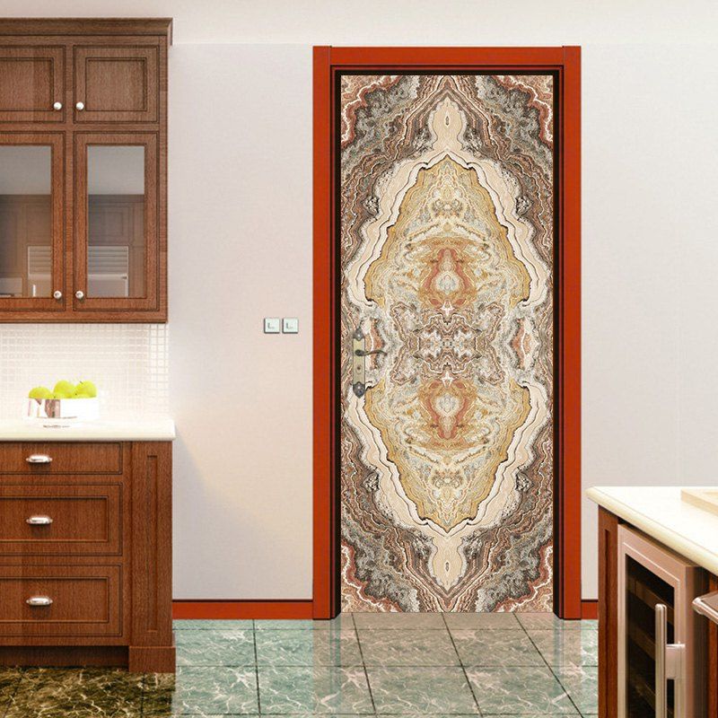 

Marbling Door Art Stickers, Multi