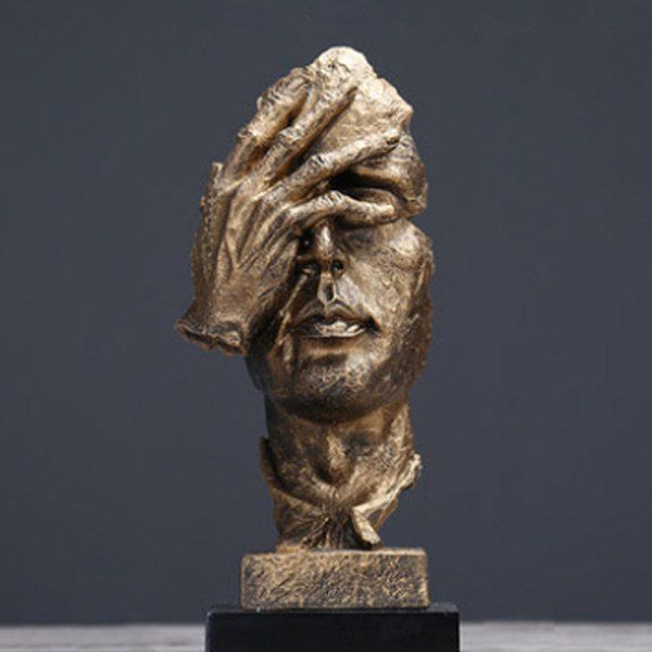 

Silence Is Golden Thinker Abstract Sculpture Crafts Art Decoration