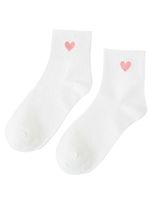 

Small Heart Knitted Ankle Socks, White