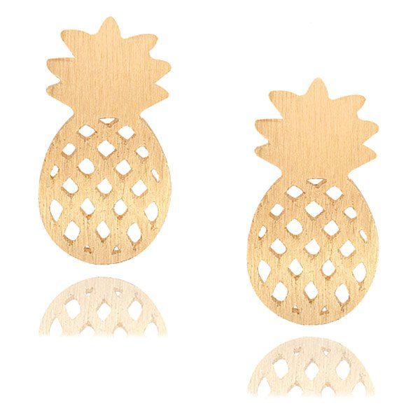 

Pair of Pineapple Stud Earrings, Golden