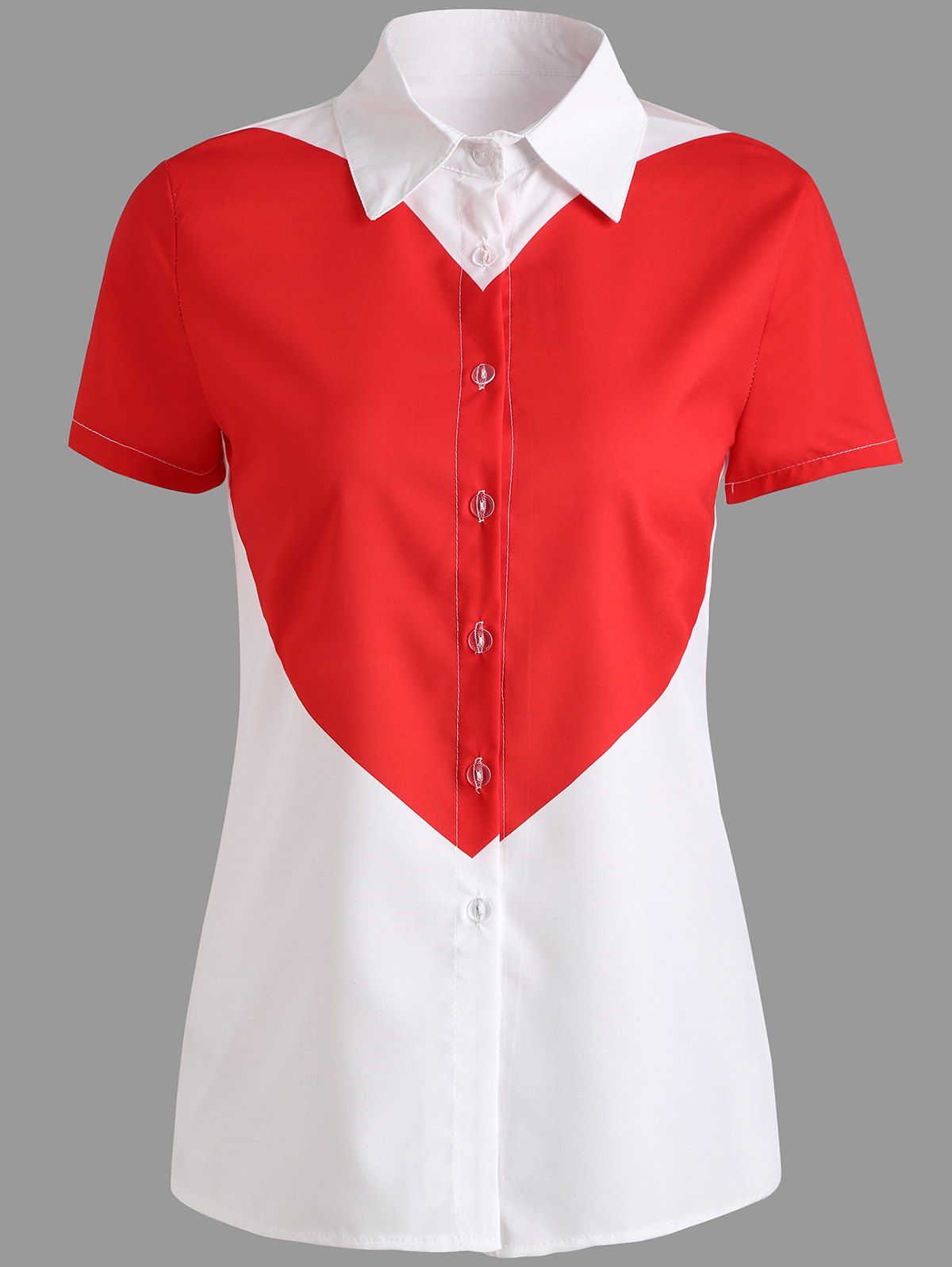 

Button Up Heart Shape Shirt, White