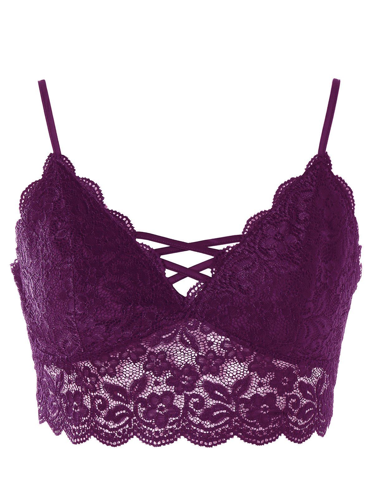 

Plus Size Scalloped Edge Lace Camisole, Purple