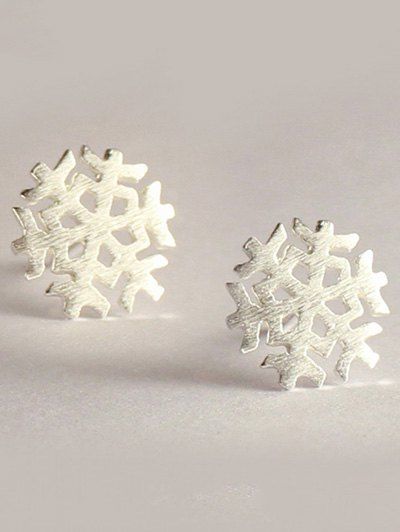 Boucles d'oreilles de Noël en forme de flocons de neige - Argent 