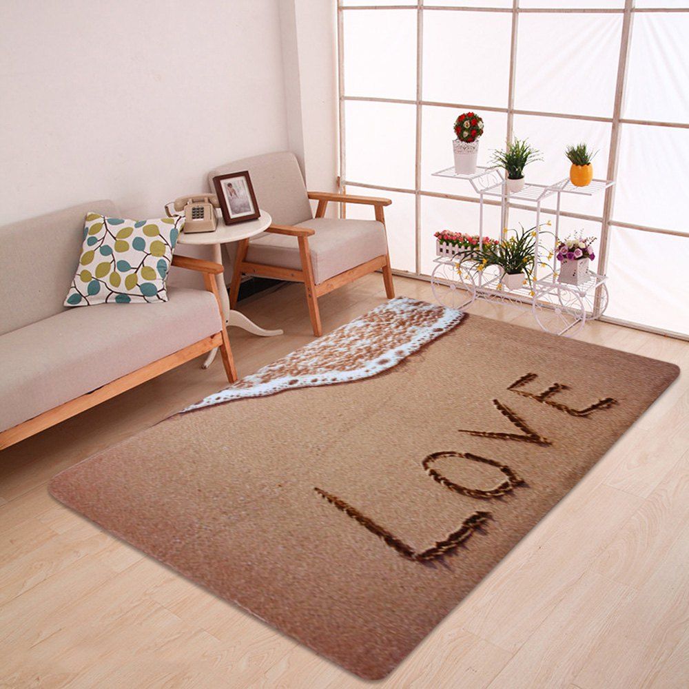 

Beach Velvet Soft Absorbent Bathroom Rug, Light brown