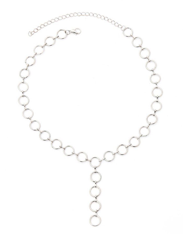 

Metal Small Circle Design Chains Necklace, Silver