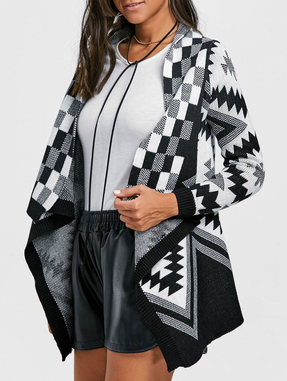 black asymmetrical cardigan