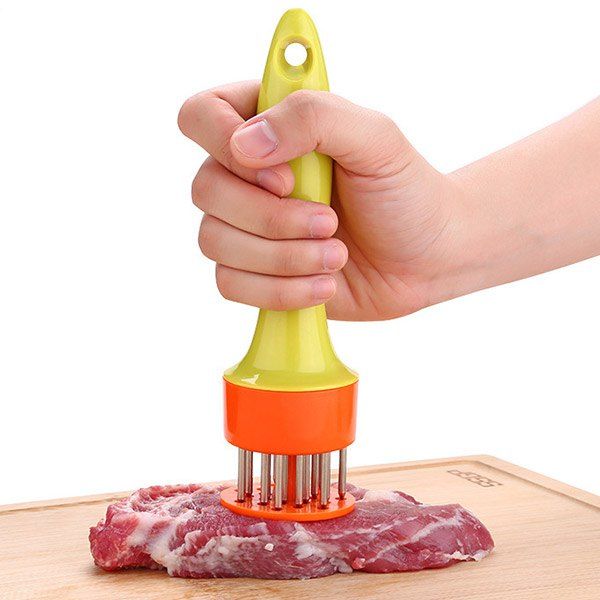 

Kitchen Tool Stainless Steel Meat Tenderizer Prongs, Yellow