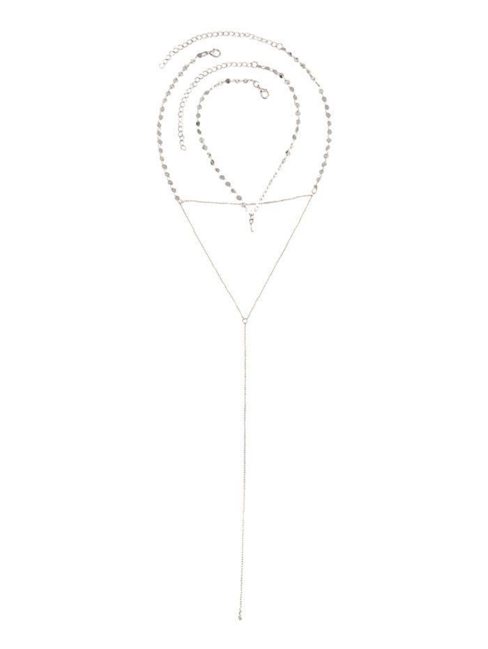 

Triangle Paillette Faux Crystal Necklaces, Silver