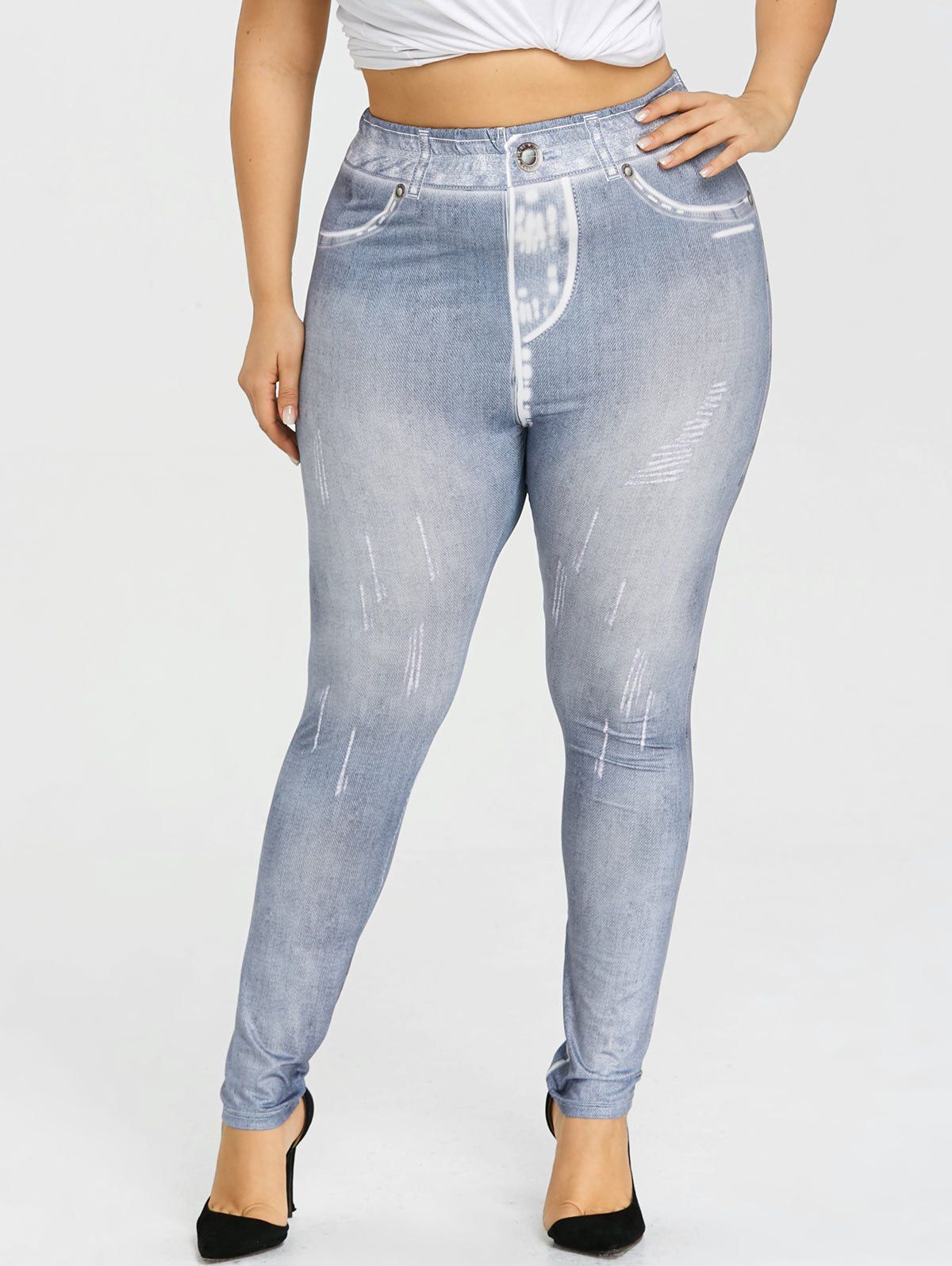 

Plus Size Skinny Leggings, Light gray