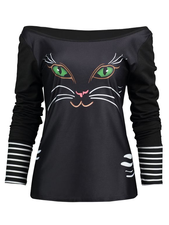 Off The T-shirt imprimé à manches longues pour les chats - Noir M