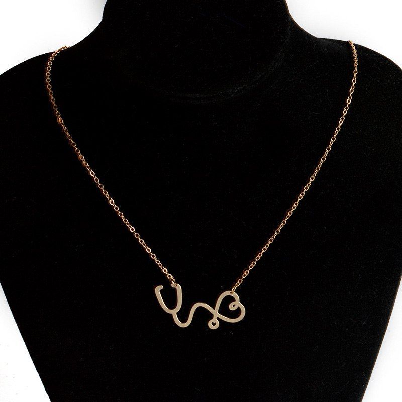 

Valentine's Day Irregular Heart Shape Pendant Necklace, Golden