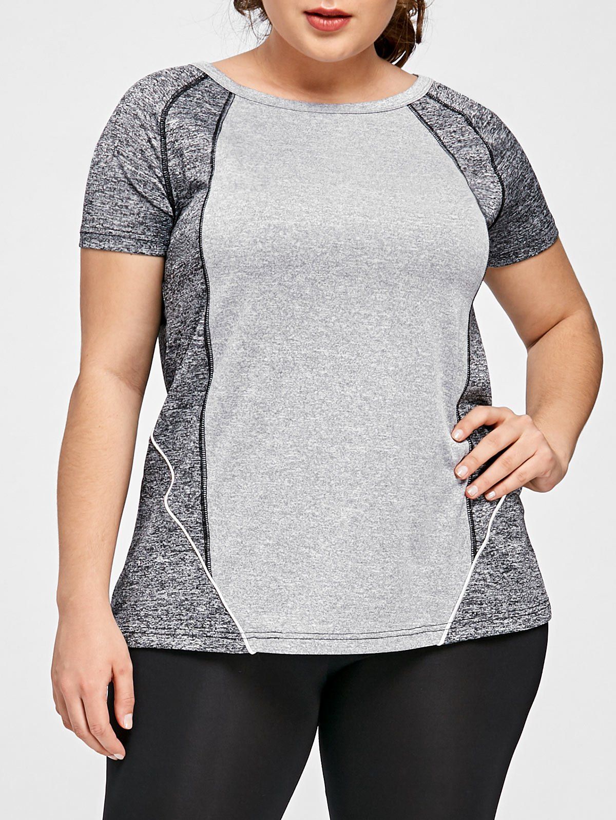 

Short Sleeve Plus Size Workout T-shirt, Colormix