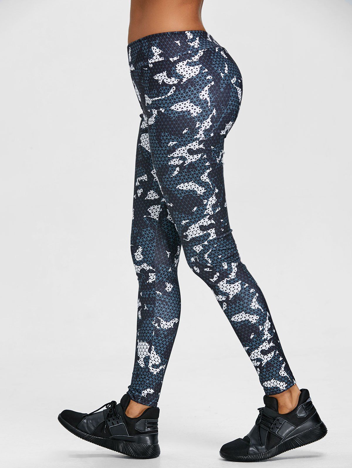 

Geometric Printed Skinny Gym Leggings, Triangle pattern