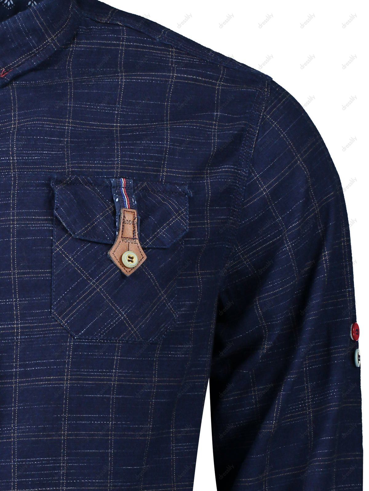 plaid flap pocket button up overshirt