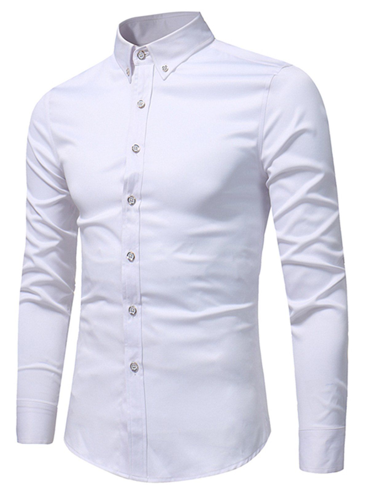 

Slim Fit Button Down Long Sleeve Shirt, White