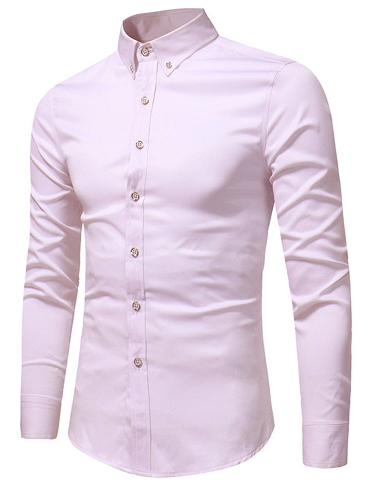 

Slim Fit Button Down Long Sleeve Shirt, Pink