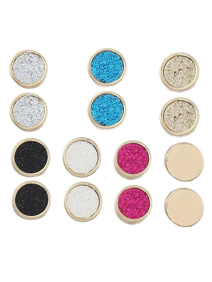 

Metal Bling Round Stud Earrings, Colormix