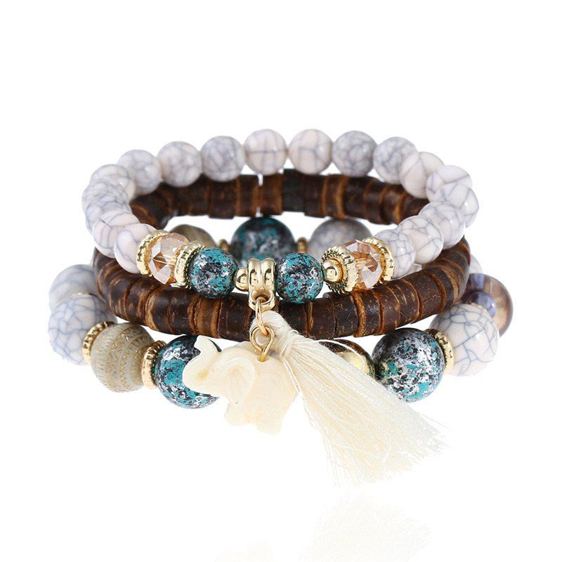 

Bead Fringed Vintage Bracelets, White