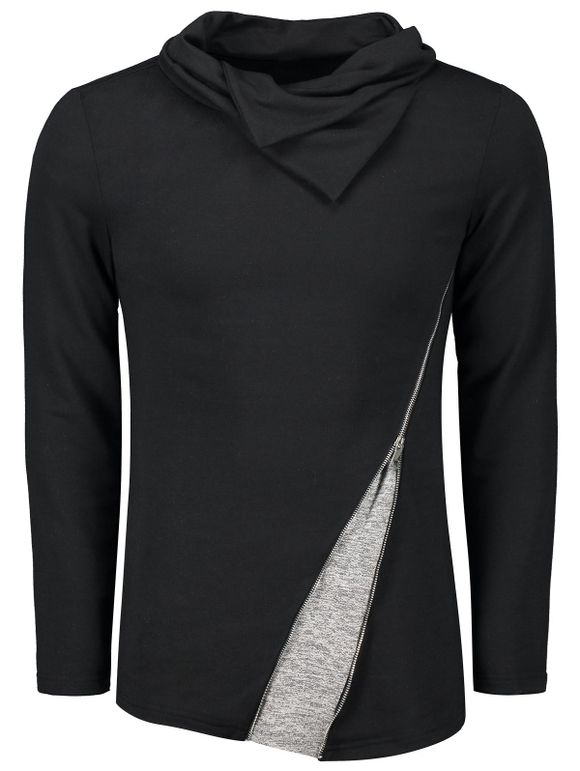 T-shirt zippé à col Heaps - Noir 2XL