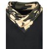 Long Sleeve Heaps Collar Camouflage T-shirt - BLACK XL