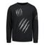 Sequins Insert Crew Neck Sweatshirt - BLACK L