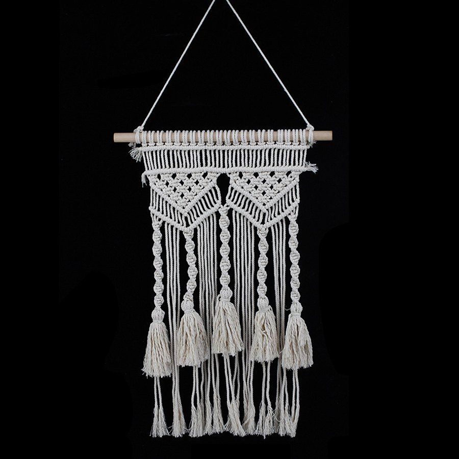 

Wall Art Handmade Woven Wall Hanging, Off-white