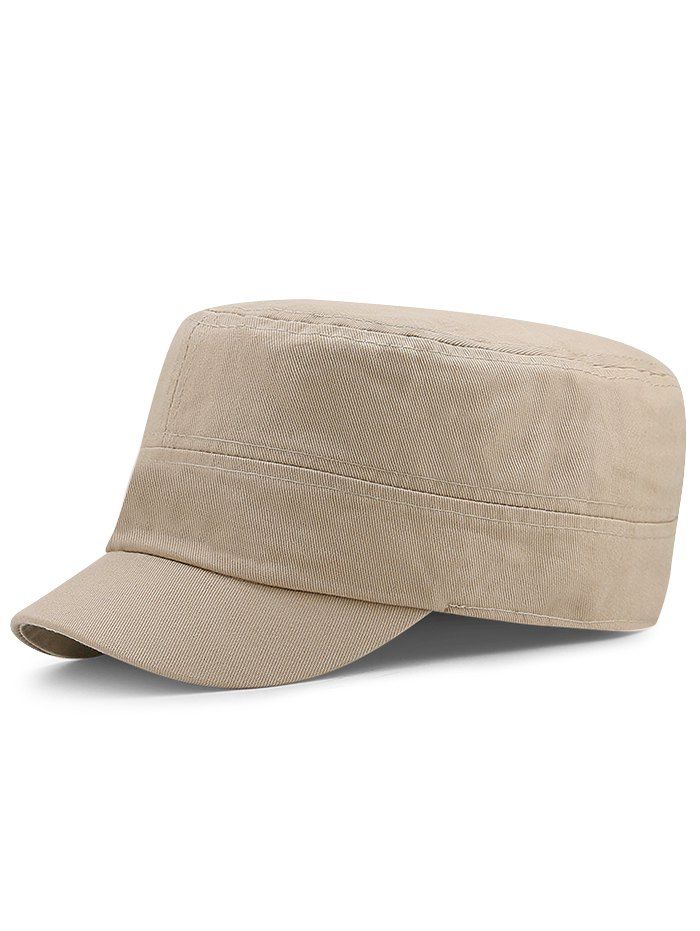 

Soft Simple Stripe Pattern Elastic Military Cap, Khaki