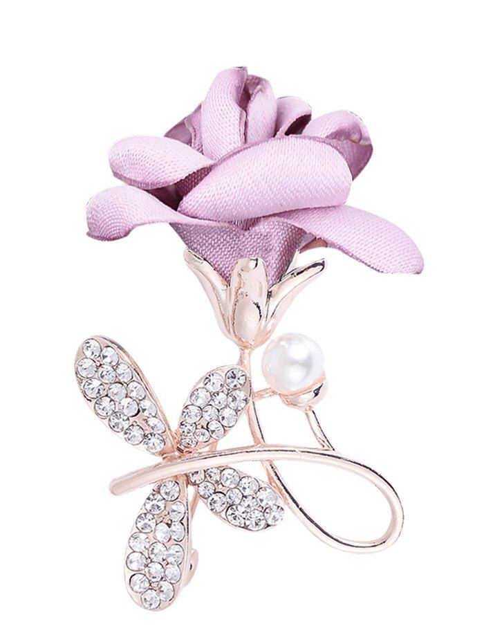 

Elegant Rhinestone Bowknot Decorated Brooch, Light purple