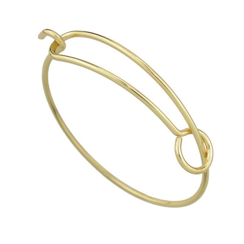 

Hoop Round Metal Bracelet, Golden