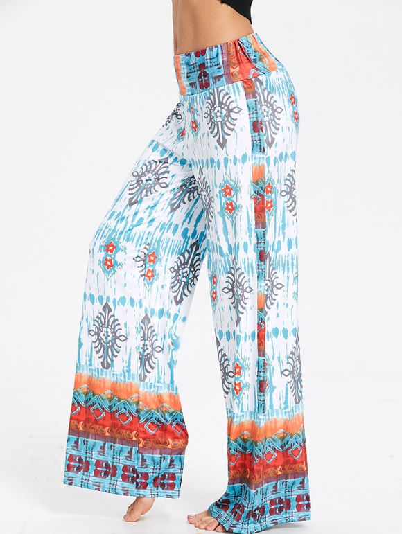 Pantalon Imprimé Ethnique à Taille Haute - Floral XL