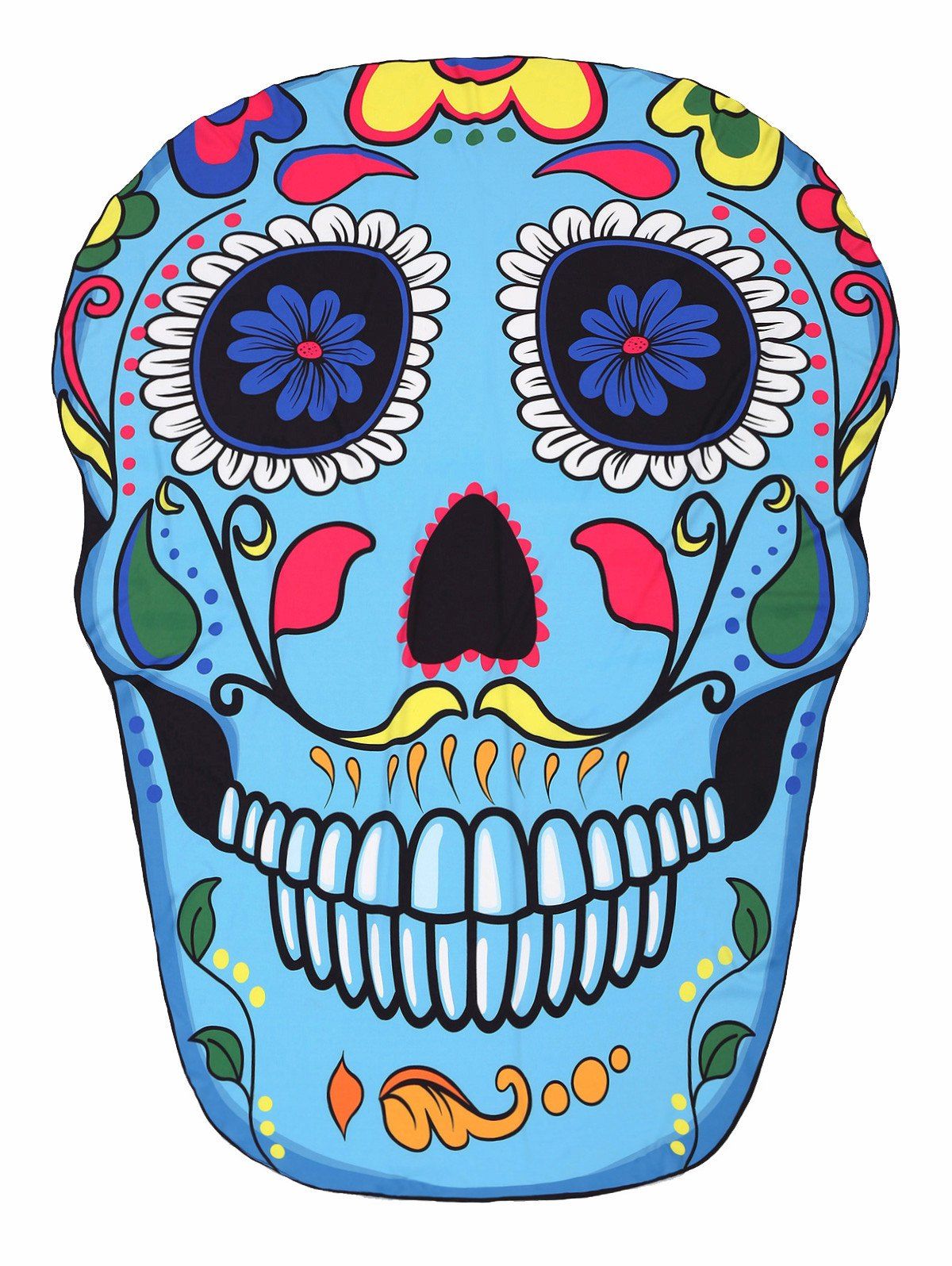 

Floral Skull Shape Beach Throw, Light blue