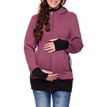 

Zip Up Baby Holder Hoodie, Purplish red