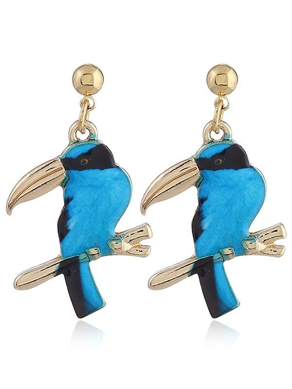 

Funny Alloy Bird Drop Earrings, Blue