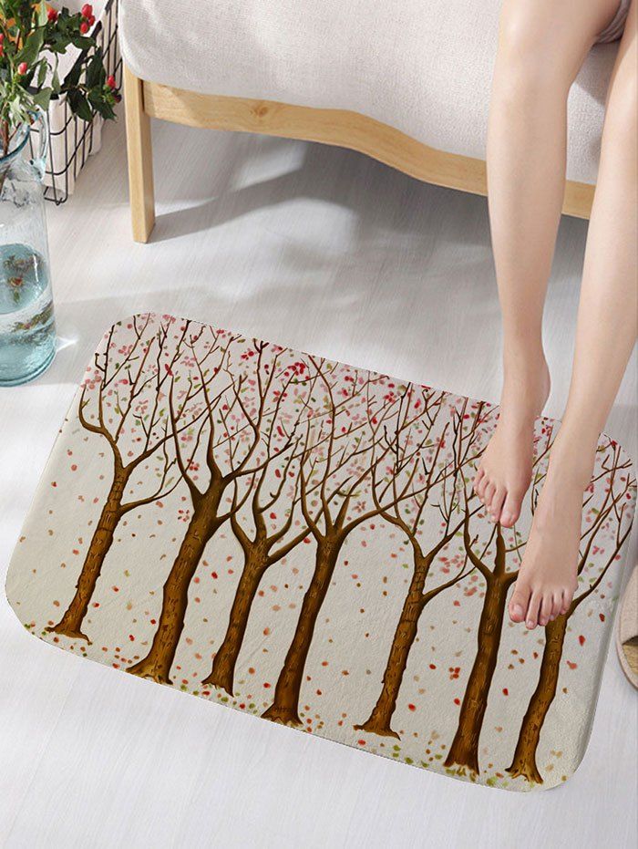 

Cartoon Forest Print Flannel Nonslip Bath Mat, Colormix