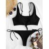 Bikini à nœud côtelé - Noir XL