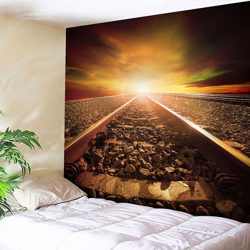 

Sunset Railway Printed Wall Hanging Tapestry, Brown