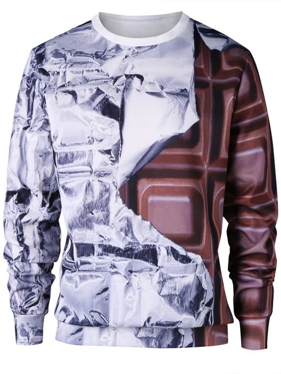 Sweatshirt à deux tons en chocolat - multicolore XL
