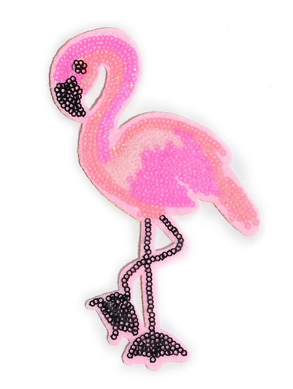 Flamingo Clothing Applique Embroidery Patch - Rose 