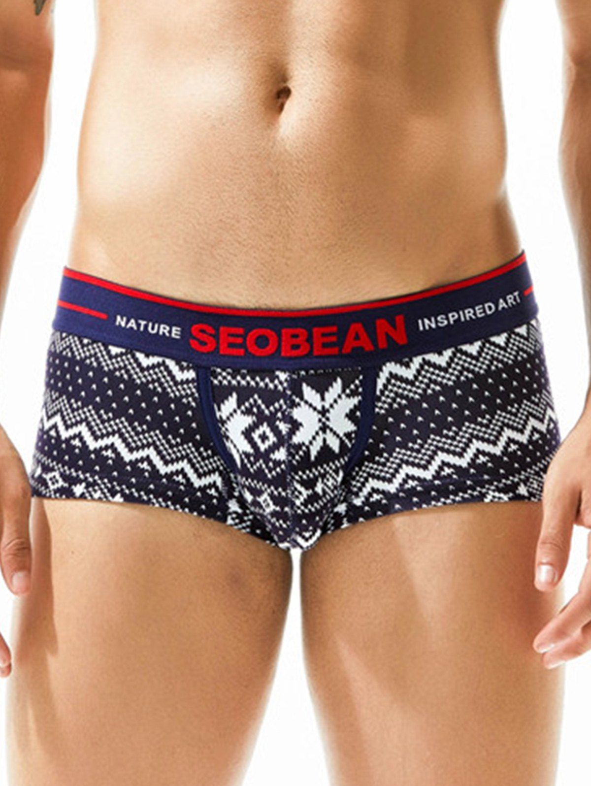 

Snowflake Print U Pouch Design Boxer Brief, Cerulean