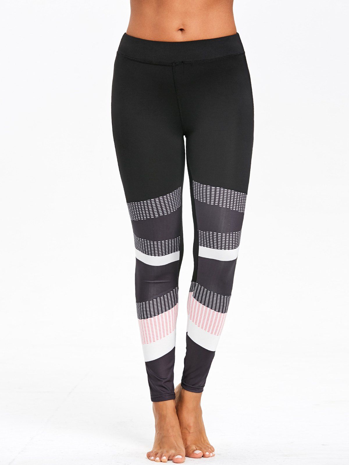 

Skinny Graphic Color Block Leggings, Colormix